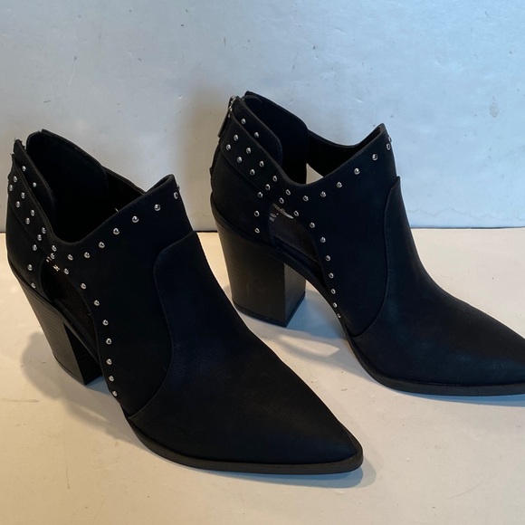 Mix No. 6 Shoes - MIX NO. 6 Black Faux Leather Studded Ankle Booties